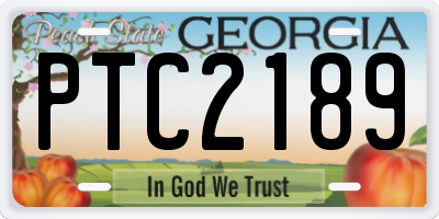 GA license plate PTC2189