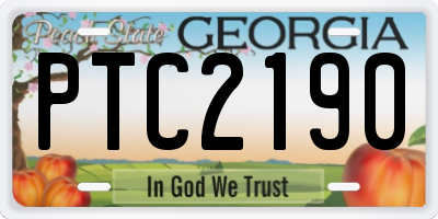 GA license plate PTC2190