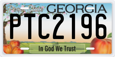 GA license plate PTC2196