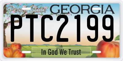 GA license plate PTC2199