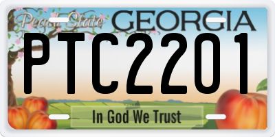 GA license plate PTC2201
