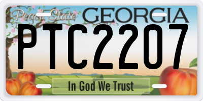 GA license plate PTC2207
