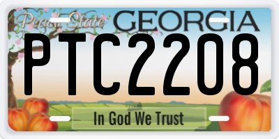 GA license plate PTC2208
