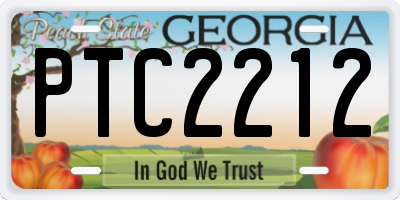 GA license plate PTC2212
