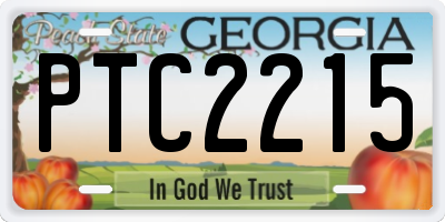 GA license plate PTC2215