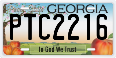 GA license plate PTC2216