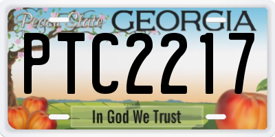 GA license plate PTC2217