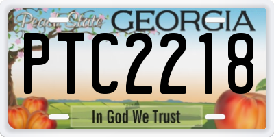 GA license plate PTC2218