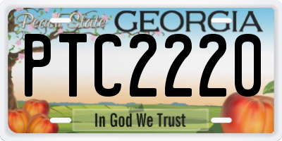 GA license plate PTC2220