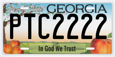 GA license plate PTC2222