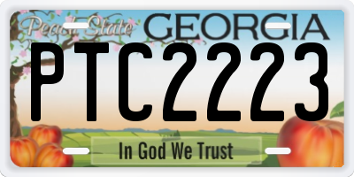 GA license plate PTC2223