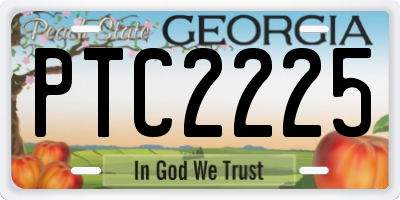 GA license plate PTC2225
