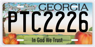 GA license plate PTC2226