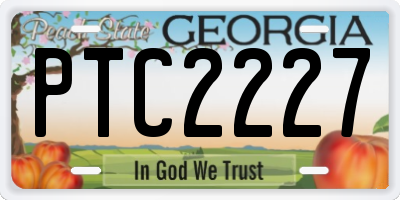GA license plate PTC2227