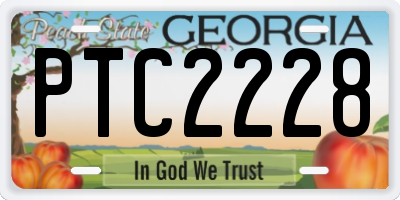 GA license plate PTC2228