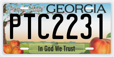 GA license plate PTC2231