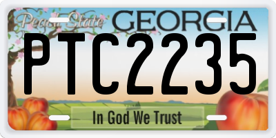 GA license plate PTC2235