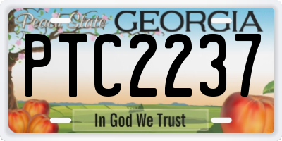 GA license plate PTC2237