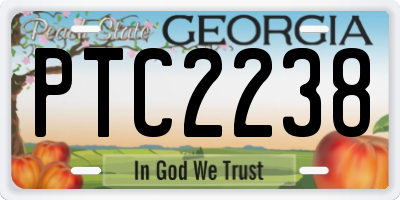 GA license plate PTC2238