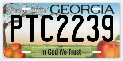 GA license plate PTC2239