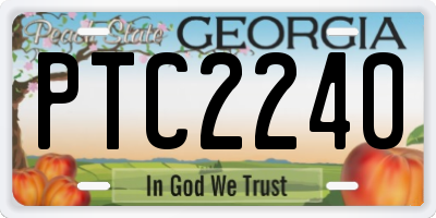 GA license plate PTC2240