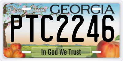 GA license plate PTC2246