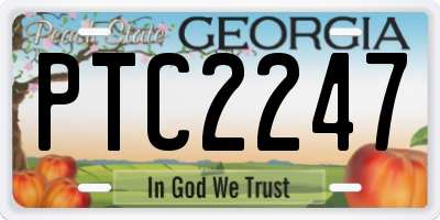 GA license plate PTC2247
