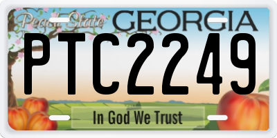 GA license plate PTC2249