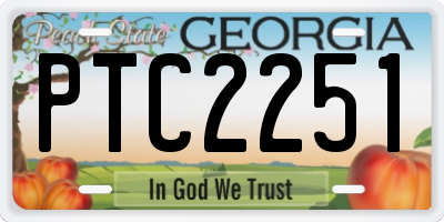 GA license plate PTC2251