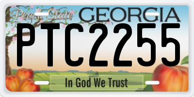 GA license plate PTC2255