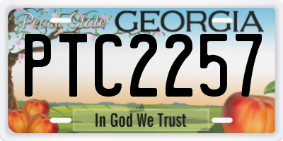 GA license plate PTC2257