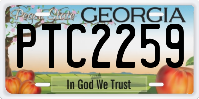 GA license plate PTC2259