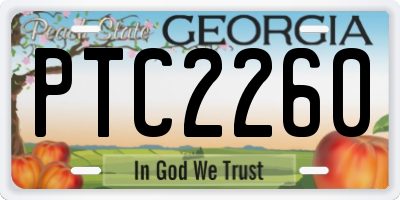 GA license plate PTC2260