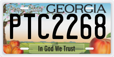 GA license plate PTC2268