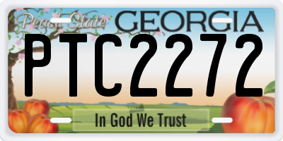 GA license plate PTC2272