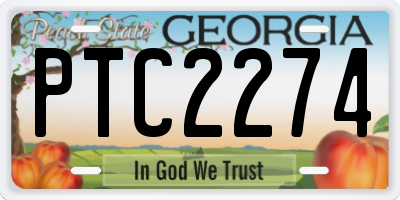 GA license plate PTC2274