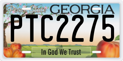 GA license plate PTC2275