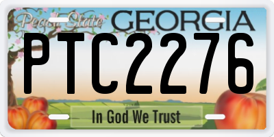 GA license plate PTC2276