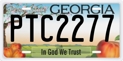 GA license plate PTC2277
