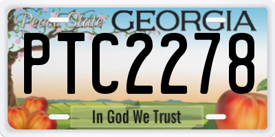 GA license plate PTC2278