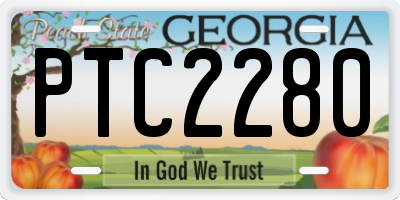 GA license plate PTC2280