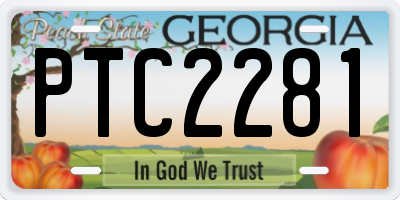 GA license plate PTC2281
