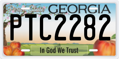 GA license plate PTC2282