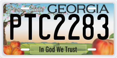 GA license plate PTC2283
