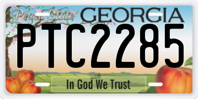 GA license plate PTC2285