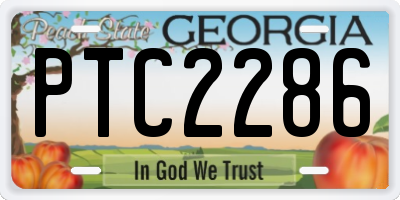 GA license plate PTC2286