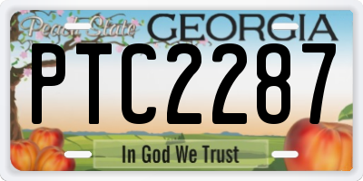 GA license plate PTC2287