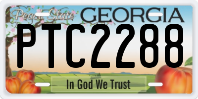 GA license plate PTC2288