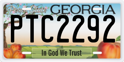 GA license plate PTC2292