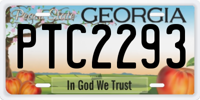 GA license plate PTC2293
